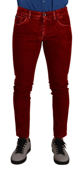 Dolce & Gabbana Red Cotton Stretch Skinny Denim Trouser Jeans Dolce & Gabbana Red Cotton Stretch Skinny Denim Trouser Jeans