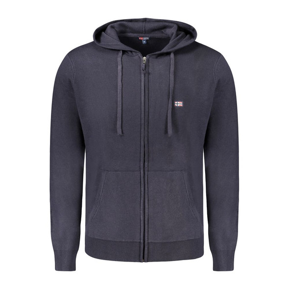 Blue Polyamide Men Cardigan Blue Polyamide Men Cardigan