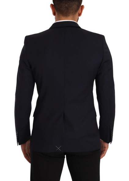 Dolce & Gabbana Dark Blue Single Breasted Coat MARTINI Blazer Dolce & Gabbana Dark Blue Single Breasted Coat MARTINI Blazer