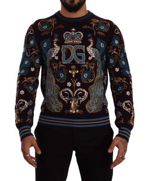 Bordeaux Cashmere DG Crown Embroidered Sweater Bordeaux Cashmere DG Crown Embroidered Sweater