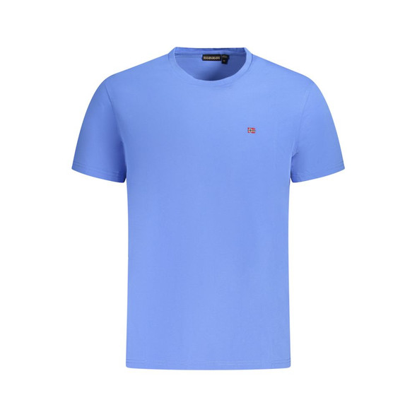 Napapijri Blue Cotton Men T-Shirt NA-35711 Napapijri Blue Cotton Men T-Shirt NA-35711