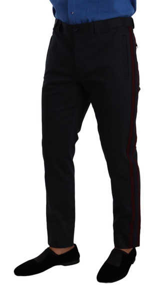 Dolce & Gabbana Blue Bordeaux Cotton Skinny Chino Pants Dolce & Gabbana Blue Bordeaux Cotton Skinny Chino Pants