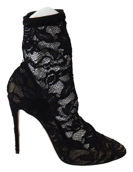 Black Lace Taormina High Heel Boots Shoes Black Lace Taormina High Heel Boots Shoes