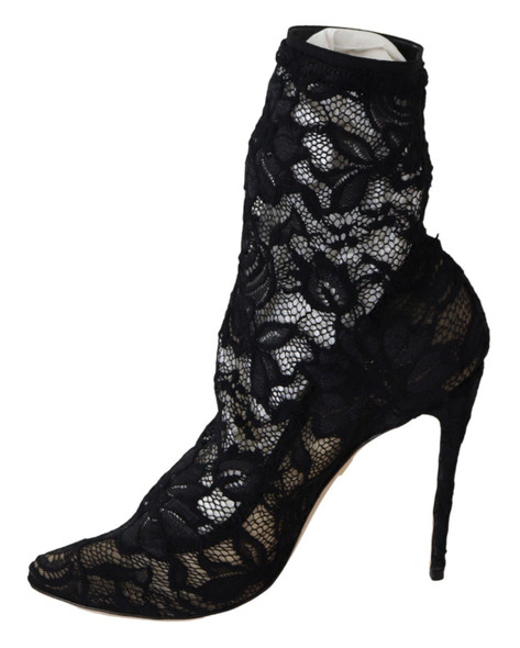 Black Lace Taormina High Heel Boots Shoes Black Lace Taormina High Heel Boots Shoes
