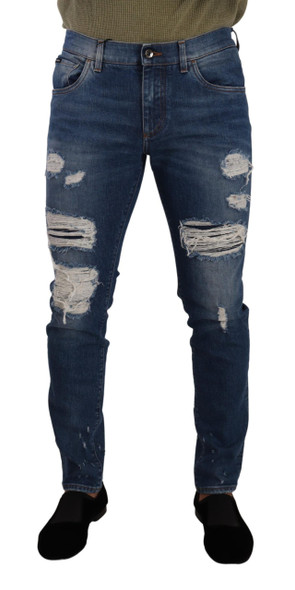 Blue Wash Cotton Stretch Slim Fit Denim Jeans Blue Wash Cotton Stretch Slim Fit Denim Jeans