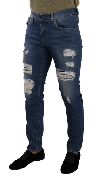 Blue Wash Cotton Stretch Slim Fit Denim Jeans Blue Wash Cotton Stretch Slim Fit Denim Jeans