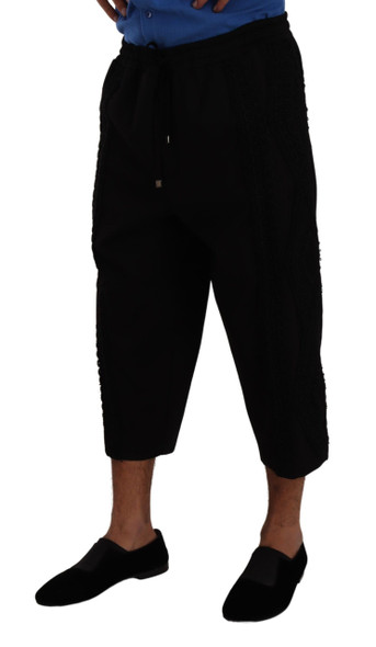Dolce & Gabbana Black Cotton Torero Sweatpants Shorts Pants Dolce & Gabbana Black Cotton Torero Sweatpants Shorts Pants