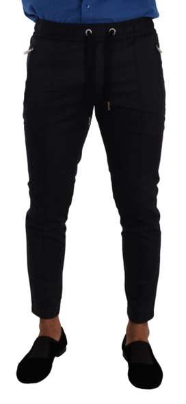 Dolce & Gabbana Blue Cotton Stretch Jogging Trouser Pants Dolce & Gabbana Blue Cotton Stretch Jogging Trouser Pants