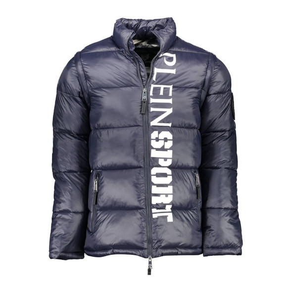 Plein Sport Blue Polyester Jacket PL-9855 Plein Sport Blue Polyester Jacket PL-9855