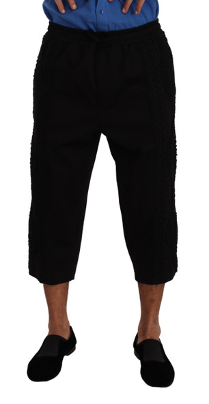 Dolce & Gabbana Black Cotton Torero Cropped Short Trouser Pants Dolce & Gabbana Black Cotton Torero Cropped Short Trouser Pants