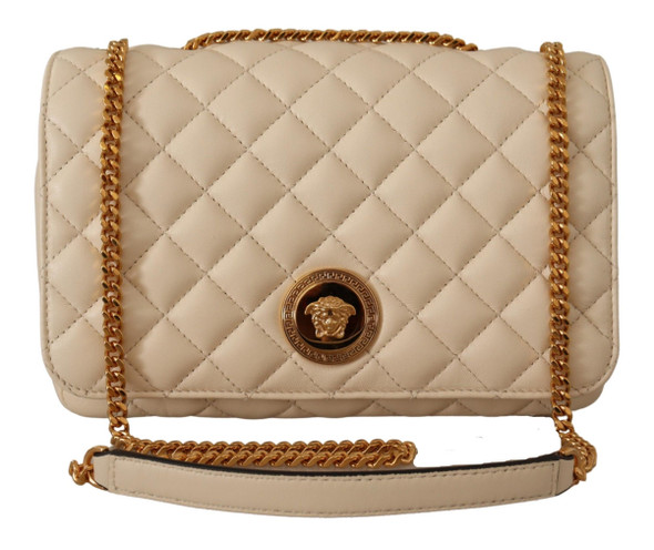 Versace Elegant White Nappa Leather Shoulder Bag Versace Elegant White Nappa Leather Shoulder Bag