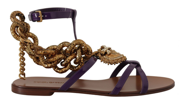Purple Leather Devotion Flats Sandals Shoes Purple Leather Devotion Flats Sandals Shoes