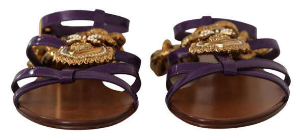 Purple Leather Devotion Flats Sandals Shoes Purple Leather Devotion Flats Sandals Shoes