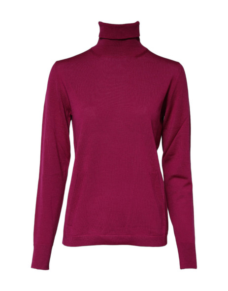 Dolce & Gabbana Fuchsia Wool Long Sleeves Turtleneck Sweater Dolce & Gabbana Fuchsia Wool Long Sleeves Turtleneck Sweater