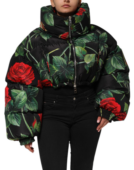 Dolce & Gabbana Multicolor Floral Puffer Coat Full Zip Jacket Dolce & Gabbana Multicolor Floral Puffer Coat Full Zip Jacket