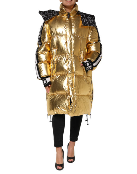 Dolce & Gabbana Gold Hooded Puffer Quilted Full Zip Jacket Dolce & Gabbana Gold Hooded Puffer Quilted Full Zip Jacket