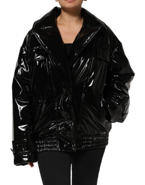 Dolce & Gabbana Polyester Black Quilted Puffer Coat Jacket Dolce & Gabbana Polyester Black Quilted Puffer Coat Jacket