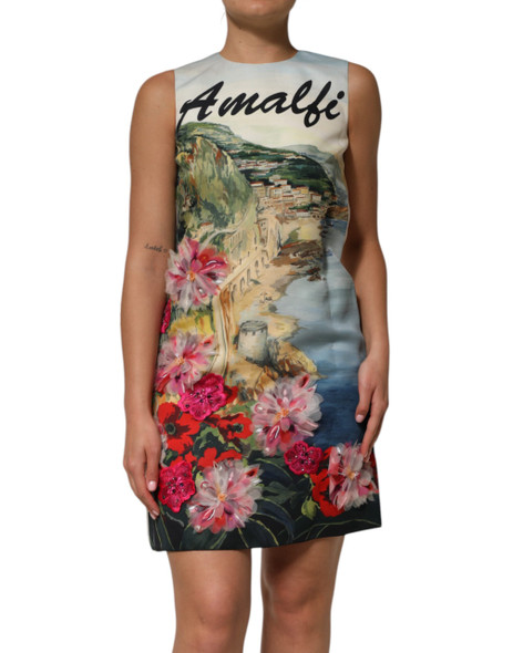 Multicolor Crystal Embellished Mini Dress Multicolor Crystal Embellished Mini Dress