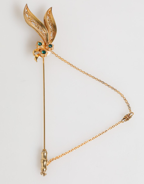 Dolce & Gabbana Gold Tone 925 Sterling Silver Crystal Chain Pin Brooch Dolce & Gabbana Gold Tone 925 Sterling Silver Crystal Chain Pin Brooch