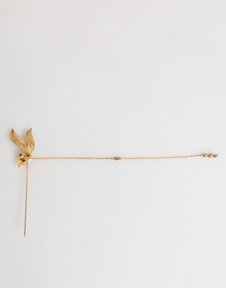Dolce & Gabbana Gold Tone 925 Sterling Silver Crystal Chain Pin Brooch Dolce & Gabbana Gold Tone 925 Sterling Silver Crystal Chain Pin Brooch