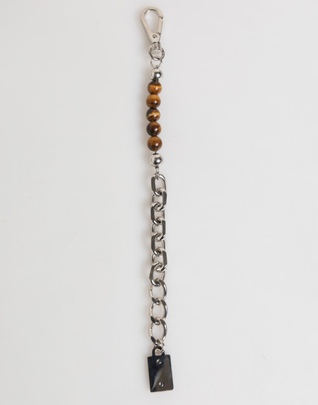 Silver Chain Brass Beaded Lobster Clasp Logo Men Bracelet Silver Chain Brass Beaded Lobster Clasp Logo Men Bracelet