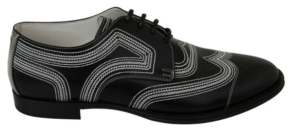 Black Leather Derby Formal White Lace Shoes Black Leather Derby Formal White Lace Shoes