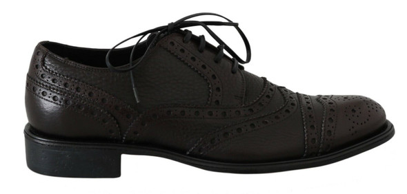 Dolce & Gabbana Brown Leather Wingtip Derby Formal Shoes Dolce & Gabbana Brown Leather Wingtip Derby Formal Shoes