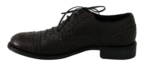 Dolce & Gabbana Brown Leather Wingtip Derby Formal Shoes Dolce & Gabbana Brown Leather Wingtip Derby Formal Shoes