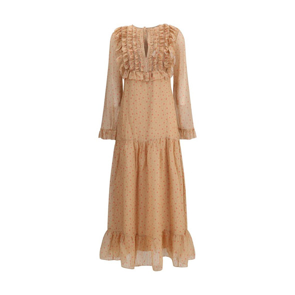 Kristina Ti Silk long Dress with rouches Kristina Ti Silk long Dress with rouches