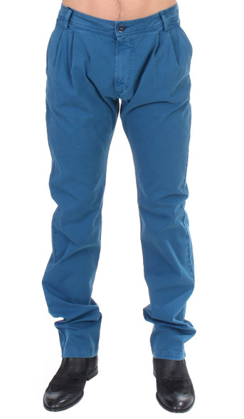 Blue Cotton Straight Fit Chinos Blue Cotton Straight Fit Chinos