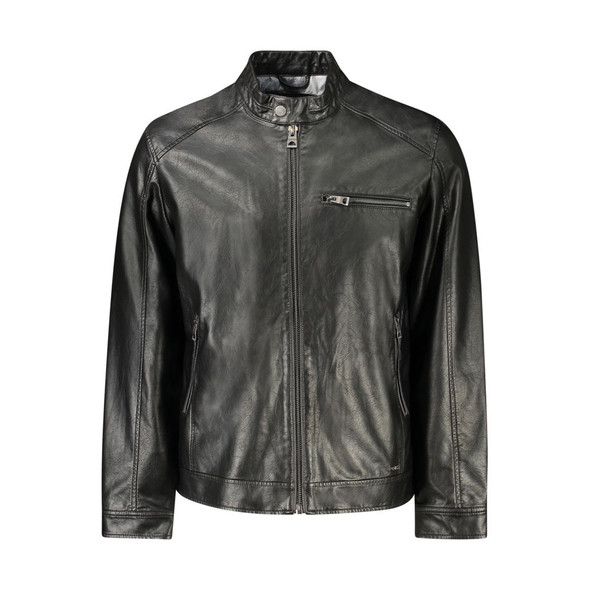 Guess Jeans Black Polyethylene Jacket Guess Jeans Black Polyethylene Jacket