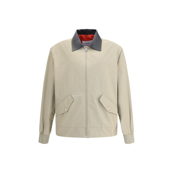 Givenchy Cotton Harrington Jacket with leather details Givenchy Cotton Harrington Jacket with leather details