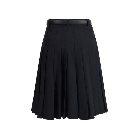 Pleated twill midi skirt Pleated twill midi skirt