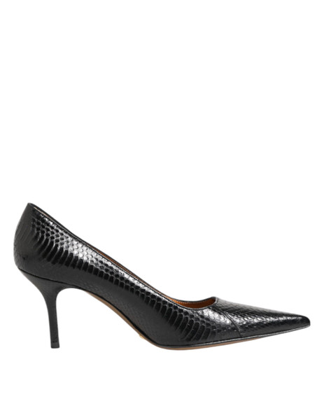 Dolce & Gabbana Black Exotic Leather Stiletto Pumps Shoes Dolce & Gabbana Black Exotic Leather Stiletto Pumps Shoes