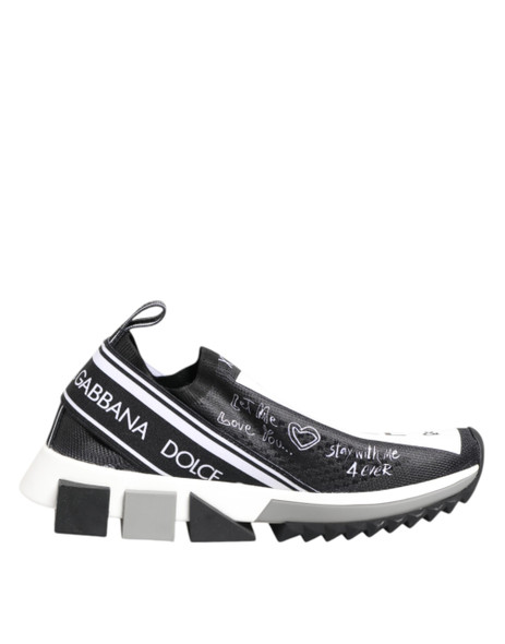Dolce & Gabbana Black White Sorrento Low Top Sneakers Shoes LA12753 Dolce & Gabbana Black White Sorrento Low Top Sneakers Shoes LA12753