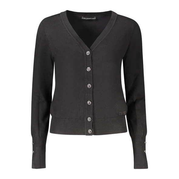 Guess Jeans Black Viscose Women Cardigan Guess Jeans Black Viscose Women Cardigan