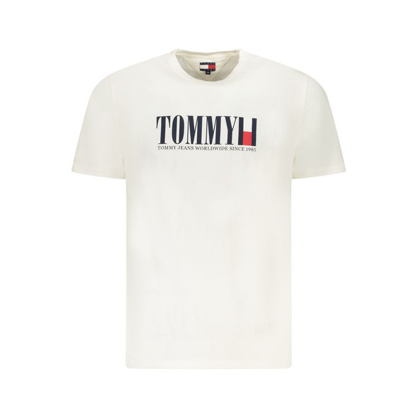 Tommy Hilfiger White Cotton Men T-Shirt TO-39474 Tommy Hilfiger White Cotton Men T-Shirt TO-39474