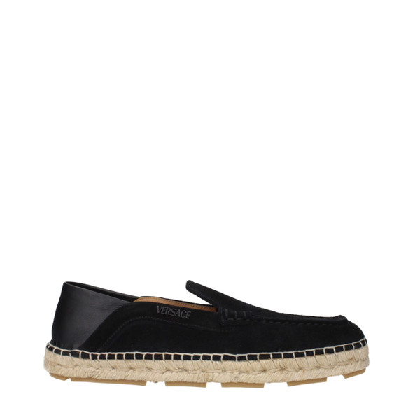 Versace Black Leather Espadrilles Versace Black Leather Espadrilles