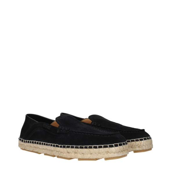 Versace Black Leather Espadrilles Versace Black Leather Espadrilles