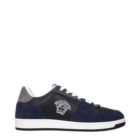 Versace Blue Leather Sneakers Versace Blue Leather Sneakers
