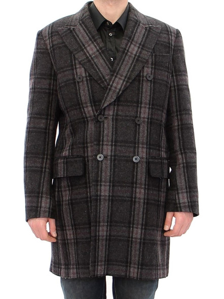Dolce & Gabbana Gray Double Breasted Coat Jacket Dolce & Gabbana Gray Double Breasted Coat Jacket