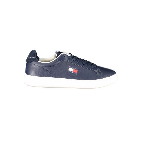 Tommy Hilfiger Blue Leather Men Sneaker TO-39392 Tommy Hilfiger Blue Leather Men Sneaker TO-39392
