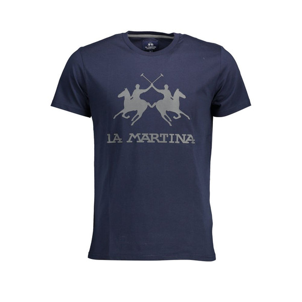 Chic Crew Neck Cotton Tee in Blue Chic Crew Neck Cotton Tee in Blue