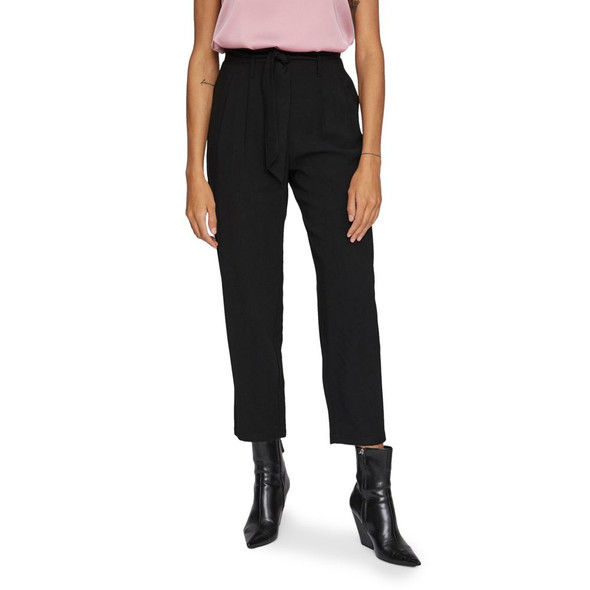 Vila Clothes Black Viscose Cropped Pant Vila Clothes Black Viscose Cropped Pant