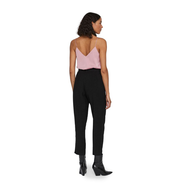Vila Clothes Black Viscose Cropped Pant Vila Clothes Black Viscose Cropped Pant
