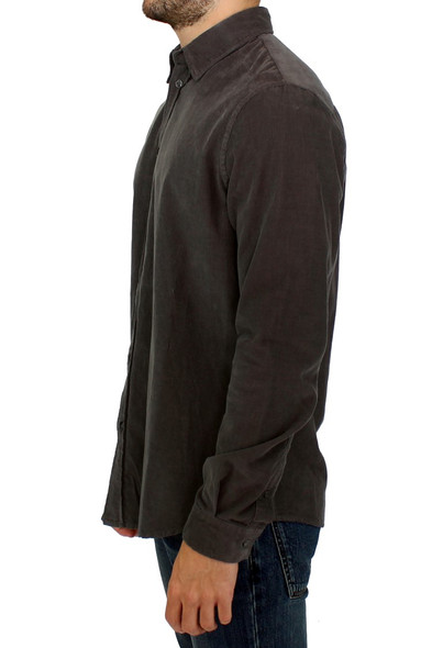 GF Ferre Green Button Front Cotton Casual Shirt GF Ferre Green Button Front Cotton Casual Shirt