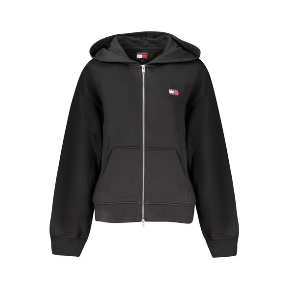 Tommy Hilfiger Black Cotton Women Hoodie Tommy Hilfiger Black Cotton Women Hoodie