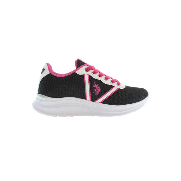 Black Polyester Women Sneaker US-37767 Black Polyester Women Sneaker US-37767