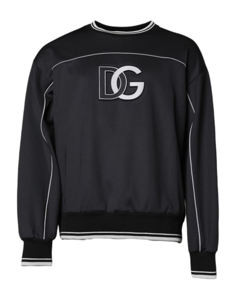 Black Logo Polyester Crew Neck Men Pullover Sweater Black Logo Polyester Crew Neck Men Pullover Sweater