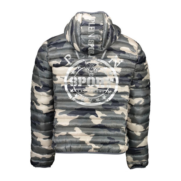 Plein Sport Green Polyester Jacket Plein Sport Green Polyester Jacket